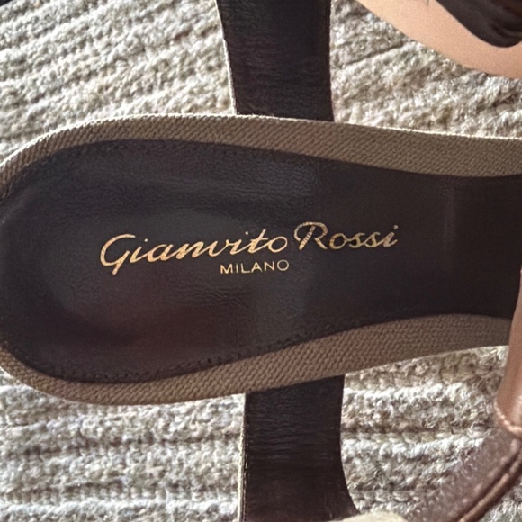 Gianvito Rossi Sz 39 Platform Sandal Canvas Leather - Orig $895.00 Made in Italy - Picture 5 of 8